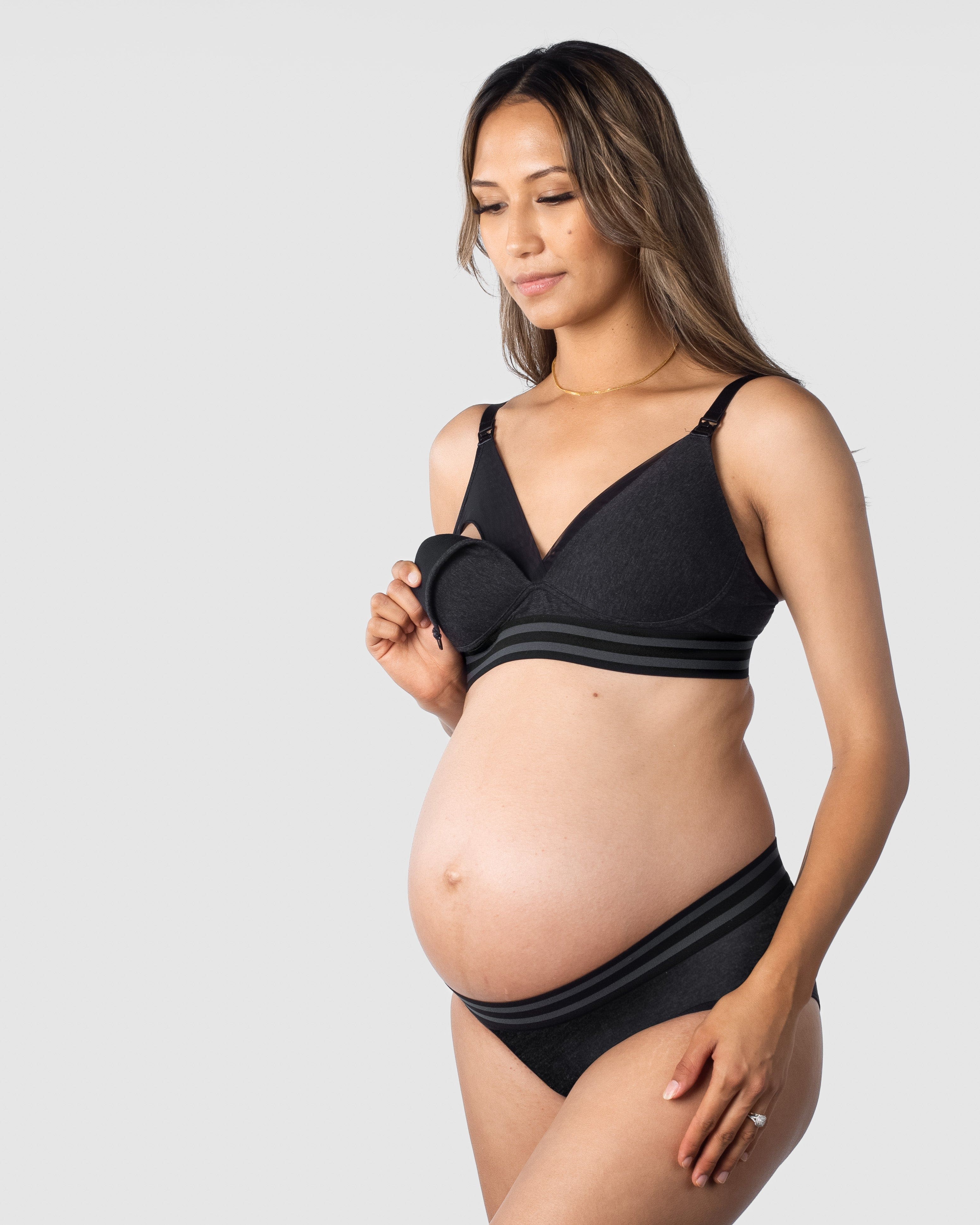 Leading Lady The Dorothy - Wirefree Maternity to Nursing T-Shirt Bra in  Black, Size: 36C