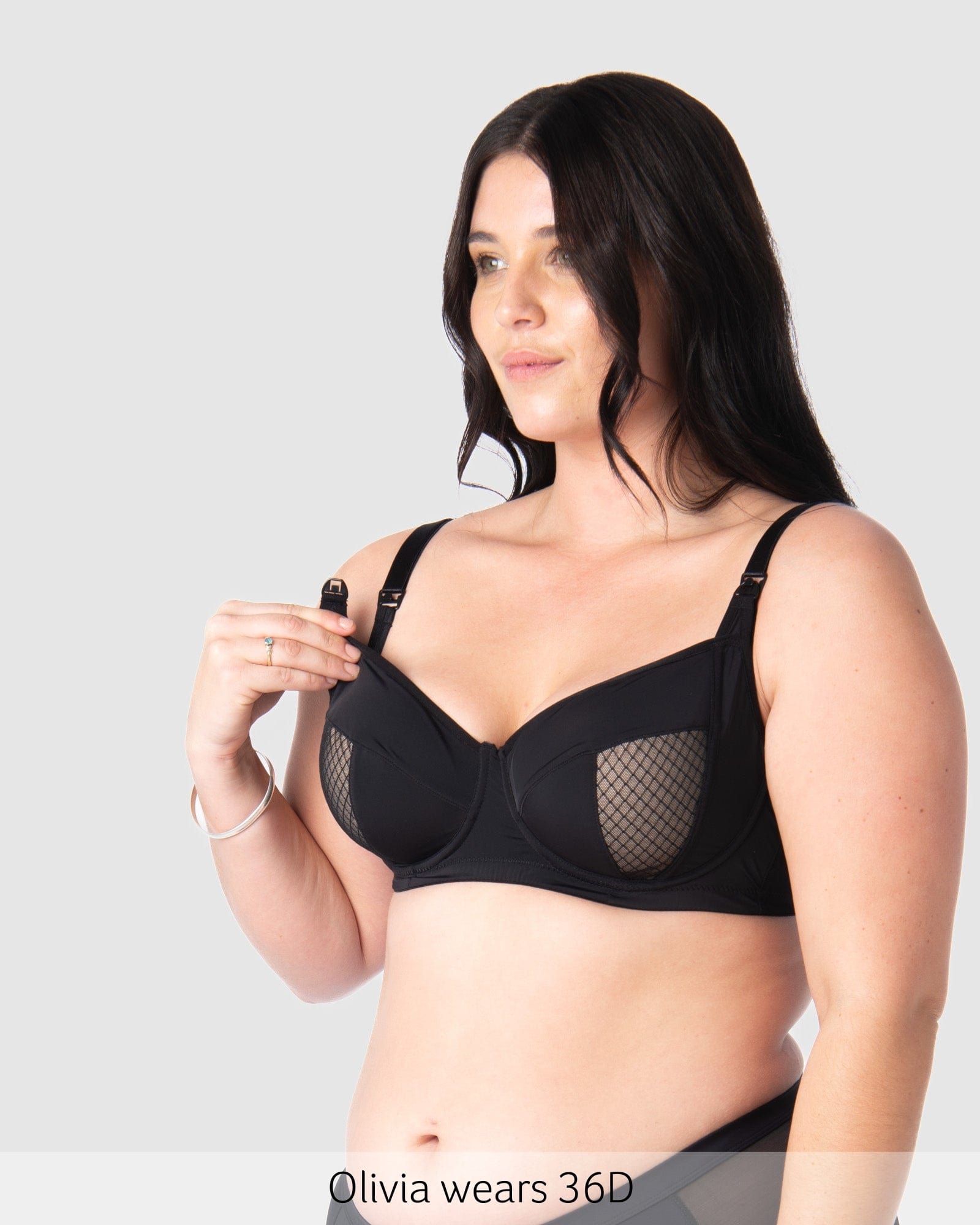 Nursing clip featured on Enlighten Nursing Bra with Flexi Underwire in Black