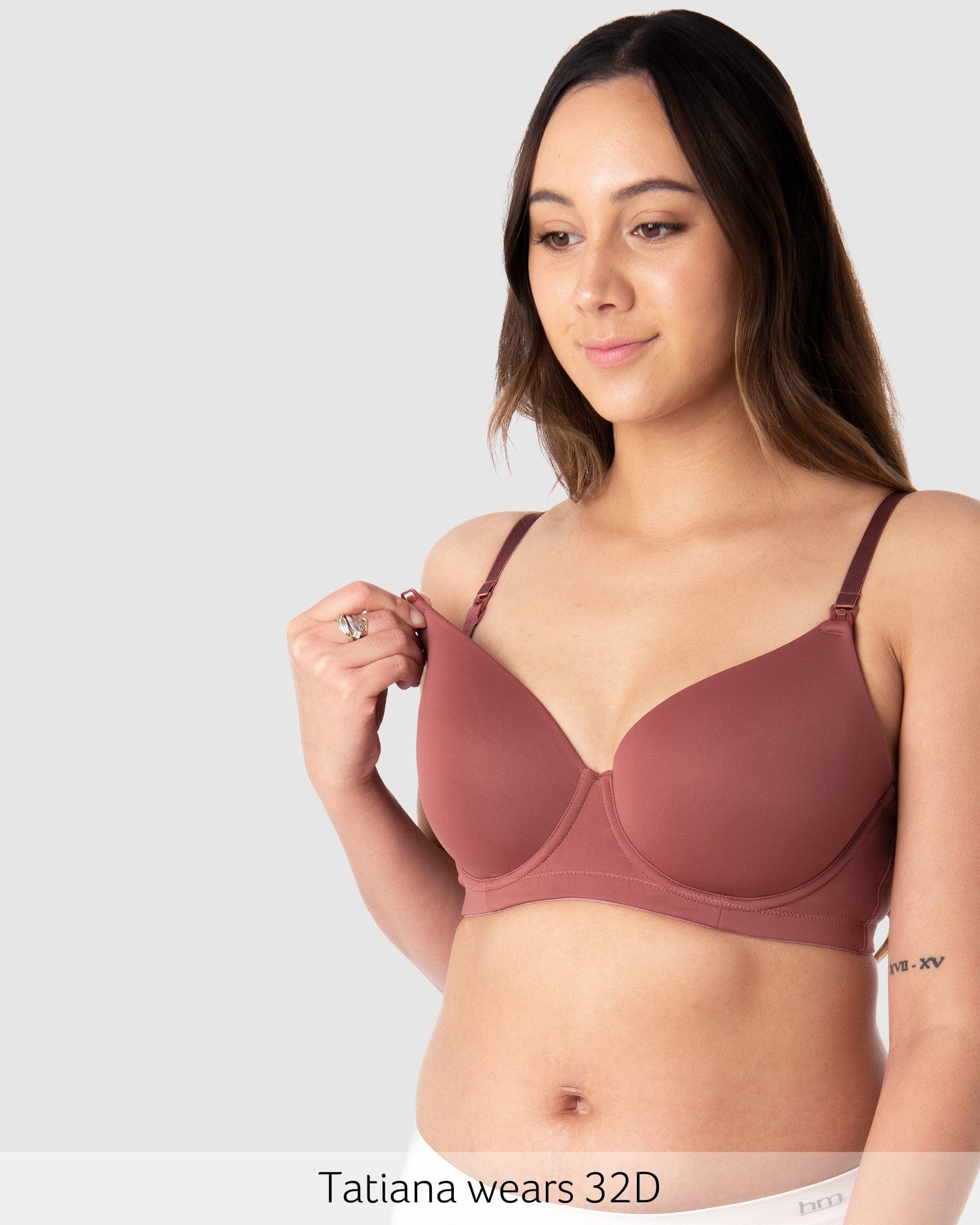 Nursing clip featured on Forever Yours Contour Flexi underwire T-shirt Nursing Bra in Spice