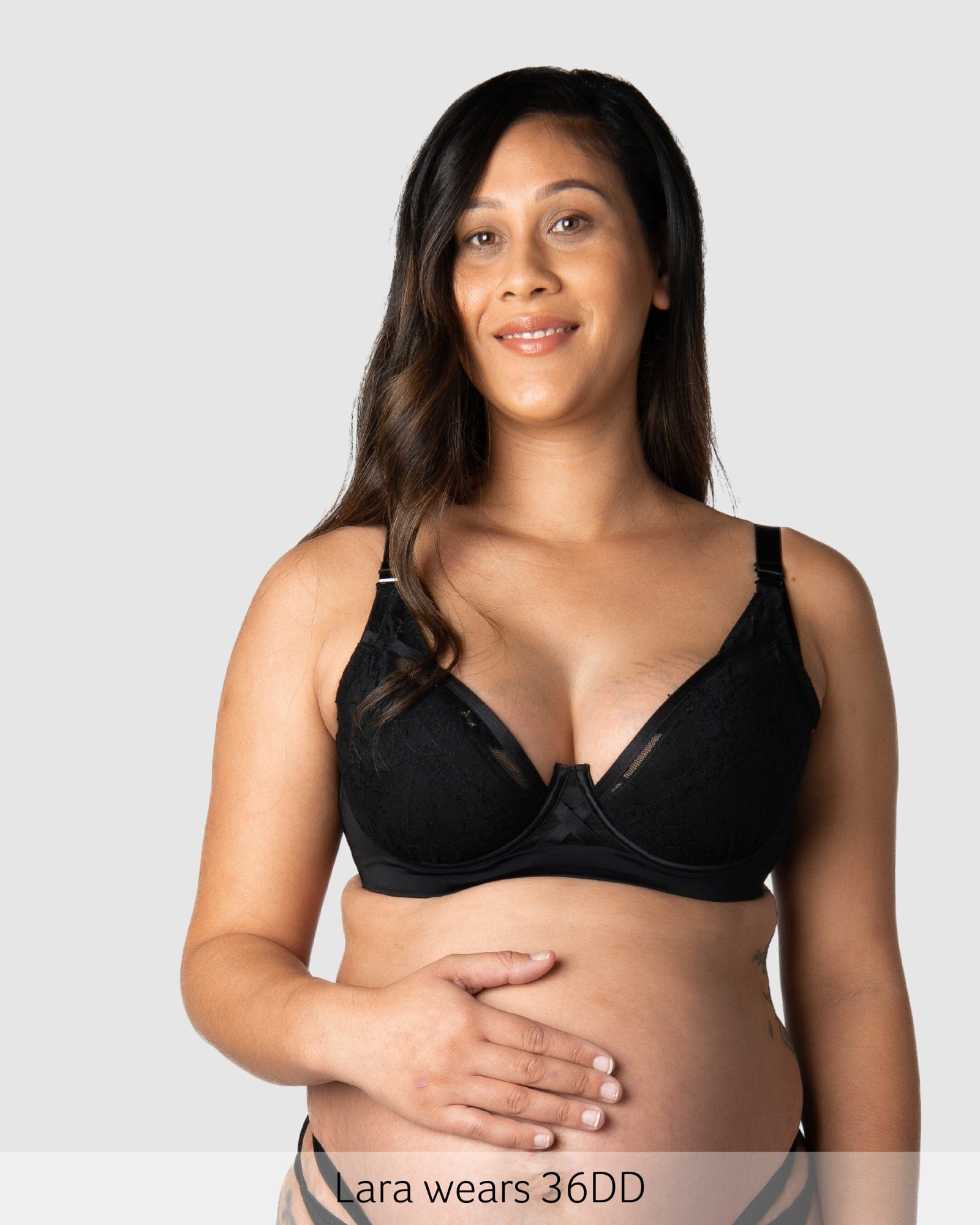 Goddess flexi underwire plunge nursing bra in Black