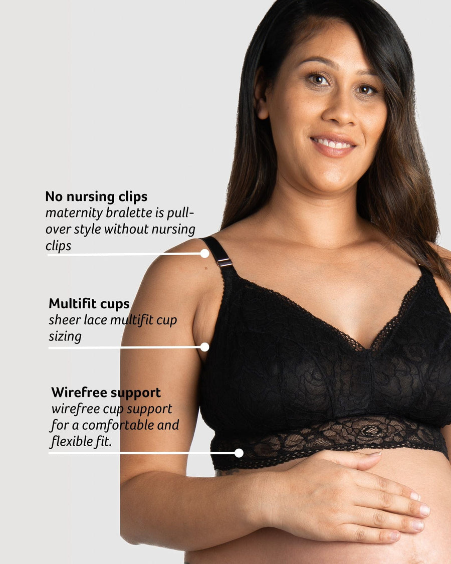 Hotmilk Show Off Wire-free Nursing & Maternity Bra - Black - Curvy Bras