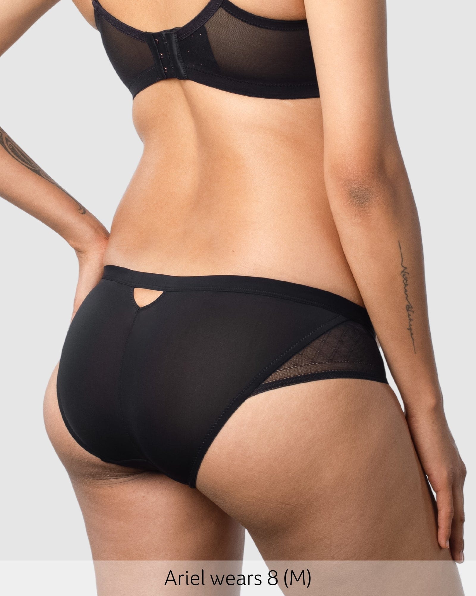 Back of Lunar Maternity Brief in Black