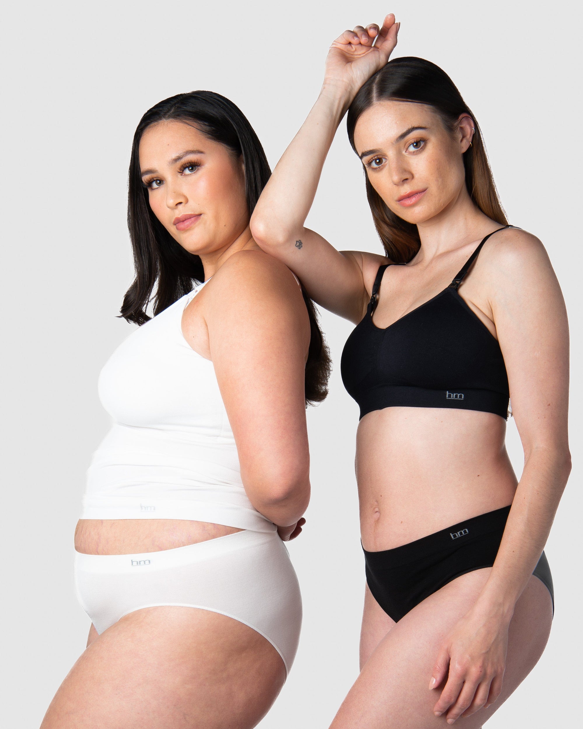 MY NECESSITY SEAMLESS BLACK & IVORY BIKINI BRIEF - 2 PK