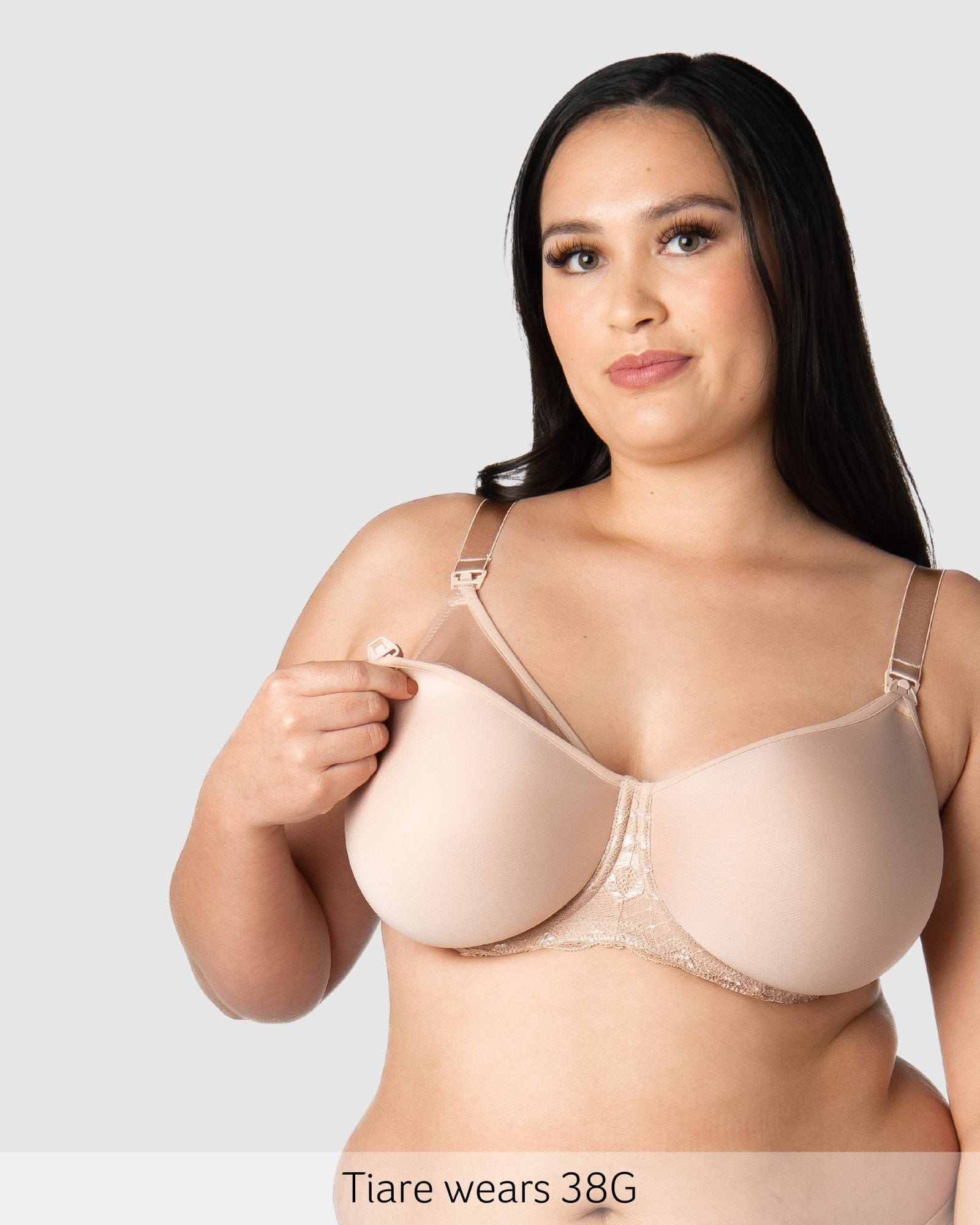 Nursing Clip on Obsession Contour Nursing Bra with Flexi Underwire in Almond