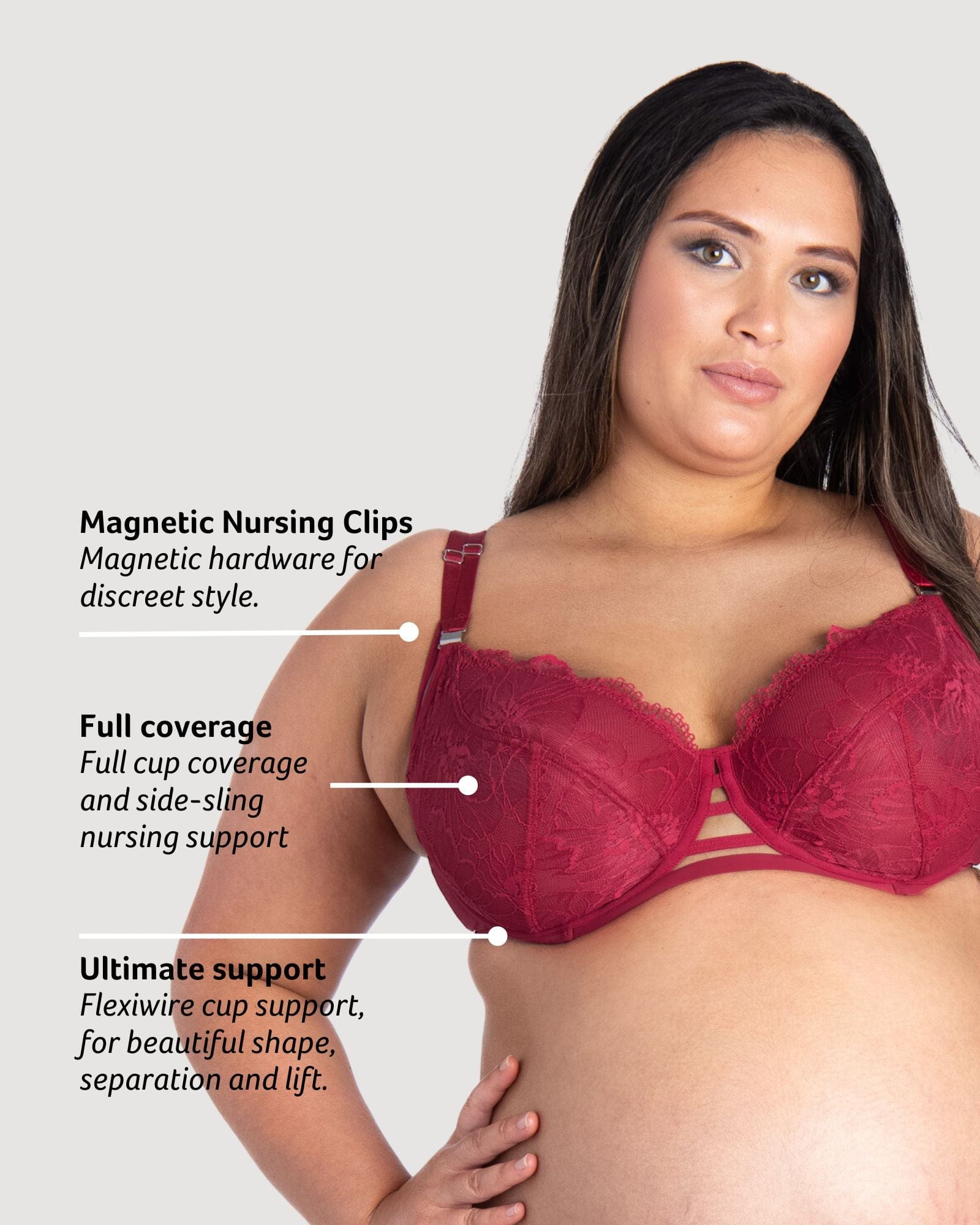 Discover the Key Features of Hotmilk Lingerie&#39;s True Luxe  Persian Rose Maternity and Nursing Bra. Experience the Sensual Comfort of Flexi Underwire, Elevating Your Maternity Wardrobe to a New Level of Style and Functionality