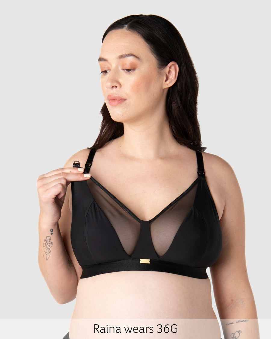 Nursing clip of Flawless Wirefree Nursing Bra - Black