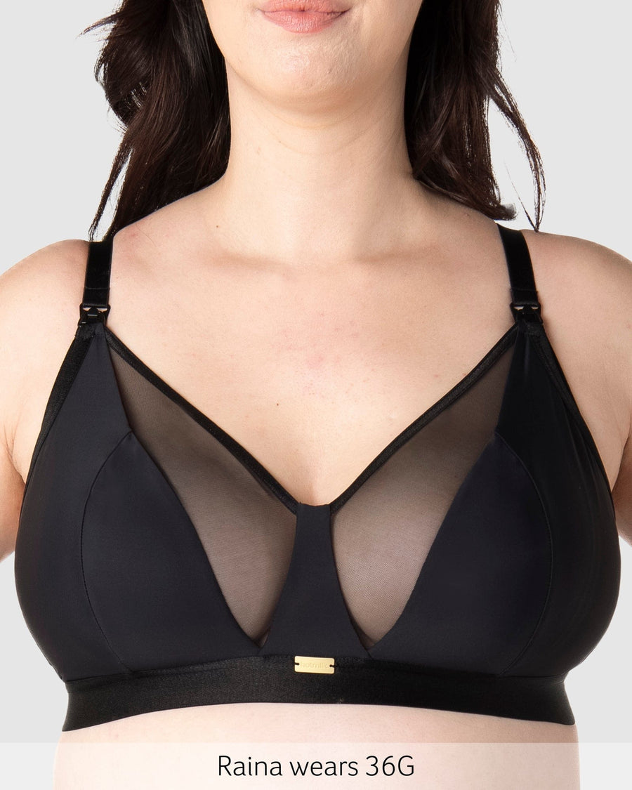 Close up of Flawless Wirefree Nursing Bra - Black