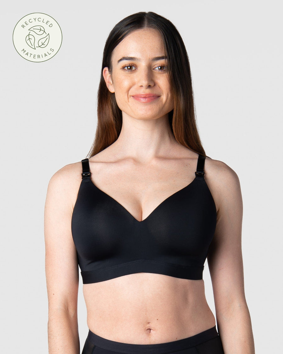 Leading Lady The Dorothy - Wirefree Maternity To Nursing T-shirt Bra In  Black, Size: 38d : Target