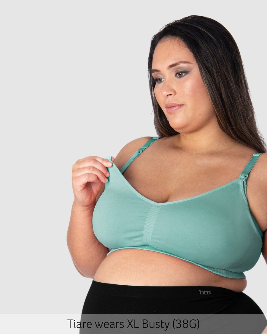 Nursing Clip features on My Necessity Multifit Sleep Nursing Bra in Jade