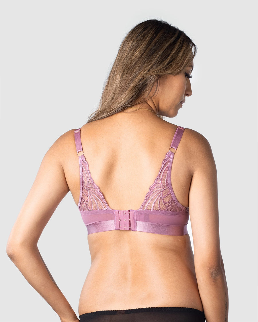 HOTMilk Nursing Warrior lace plunge bra with flexiwire in orchid - ShopStyle