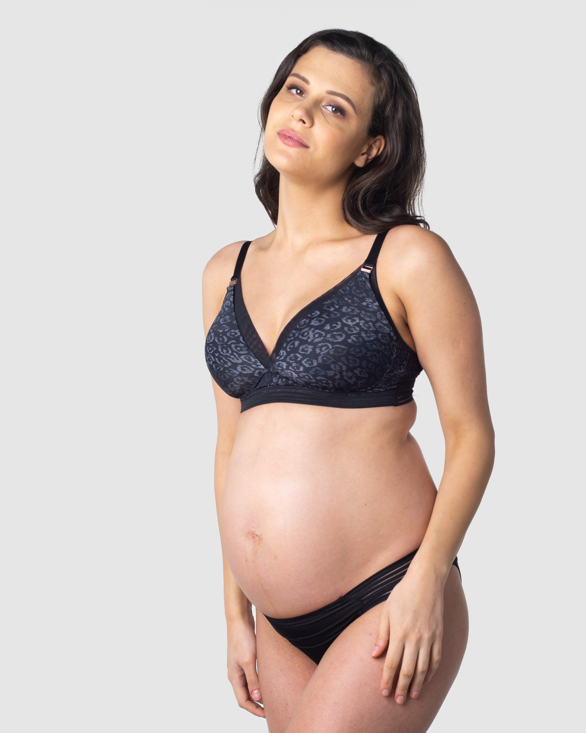 HOTMILK US AMBITION T-SHIRT ONYX CONTOUR NURSING MATERNITY BRA - WIREFREE