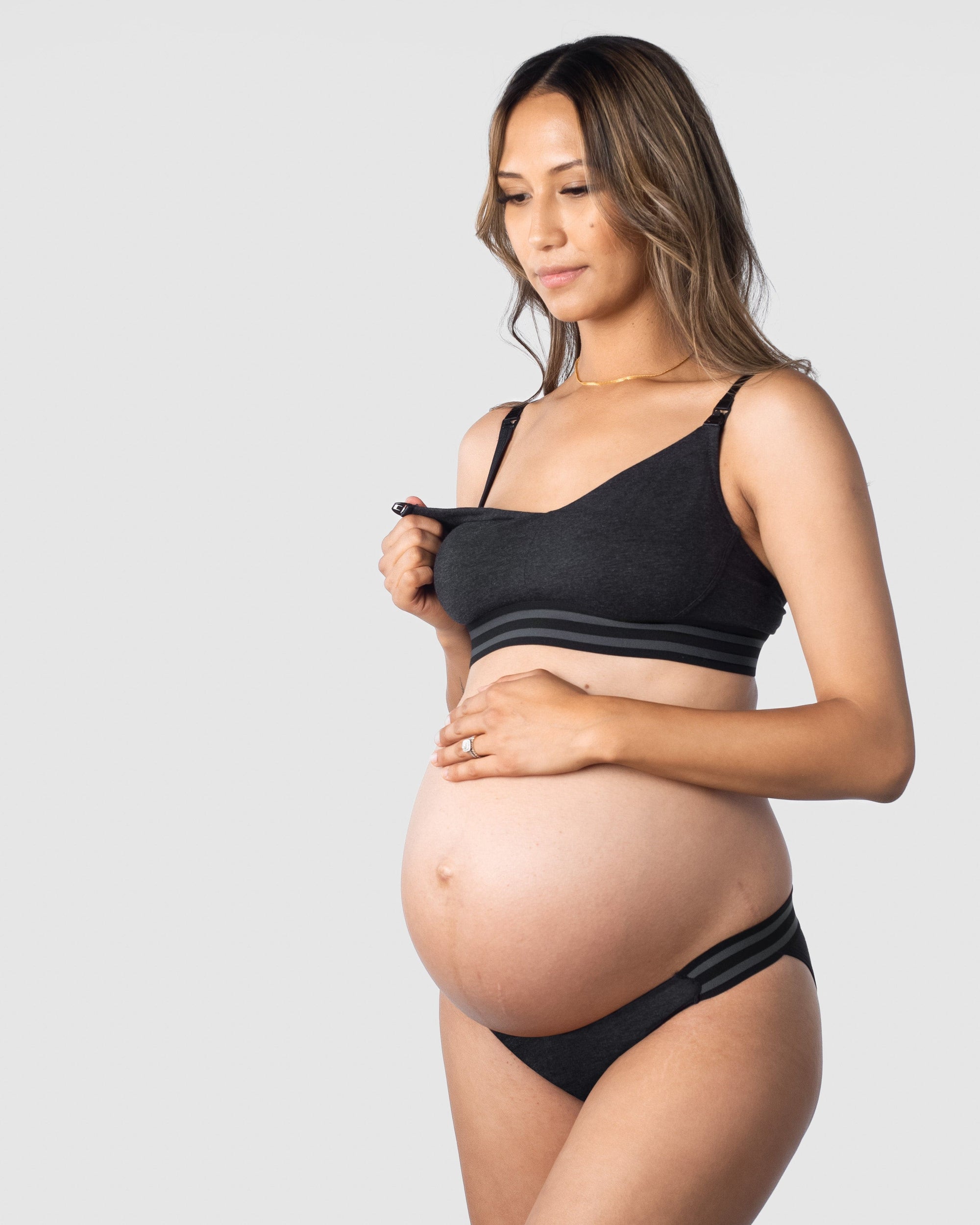 HOTMILK US ELEVATE COTTON BLACK MULTIFIT NURSING MATERNITY BRA - WIREFREE