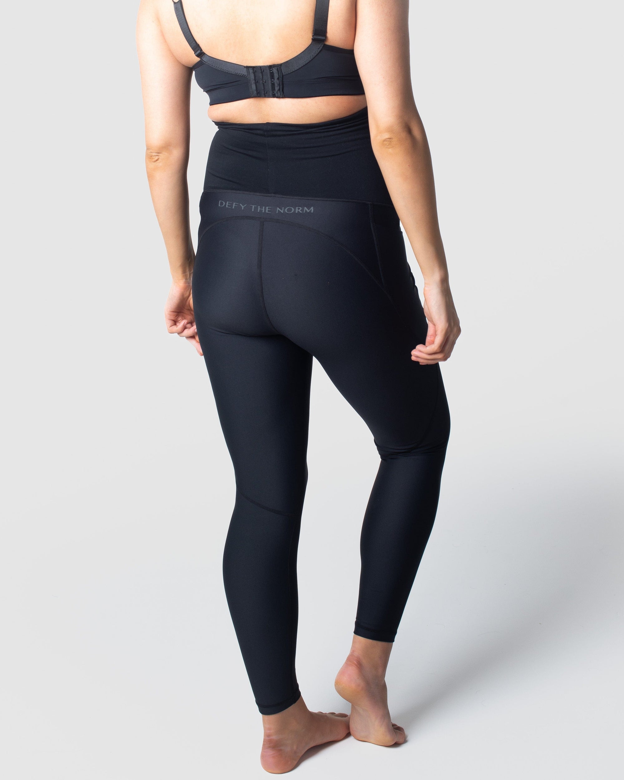 HOTMILK US FOCUS BLACK MATERNITY PREGNANCY SPORTS LEGGINGS