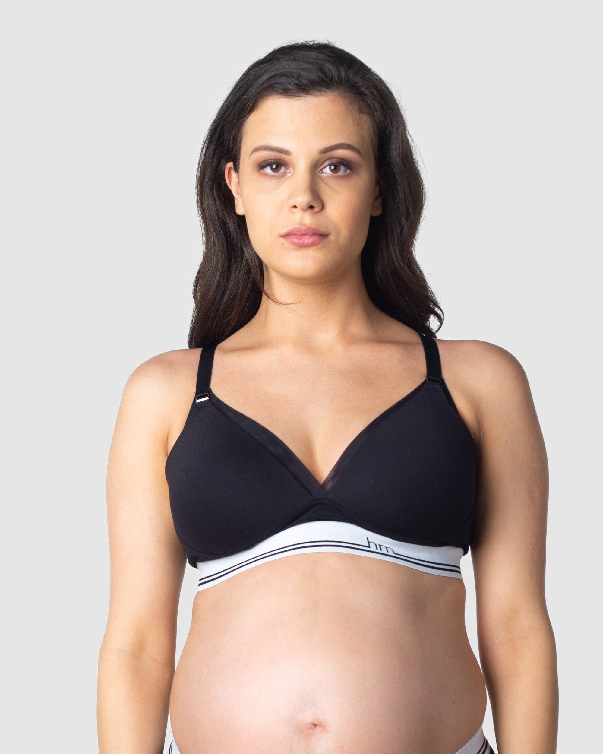 HOTMILK US ICON COTTON BLACK  T-SHIRT NURSING MATERNITY BRA - WIREFREE