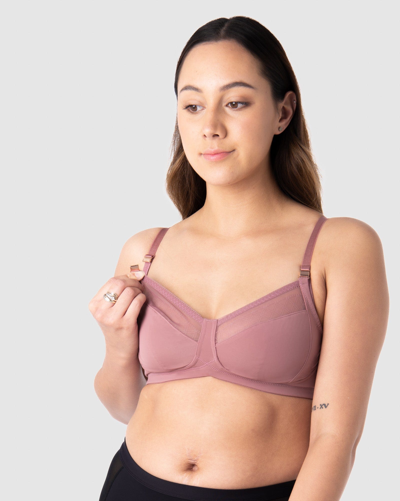 HOTMILK COM LUNAR ECLIPSE ANTIQUE ROSE NURSING BREASTFEEDING MATERNITY  BRA - WIREFREE