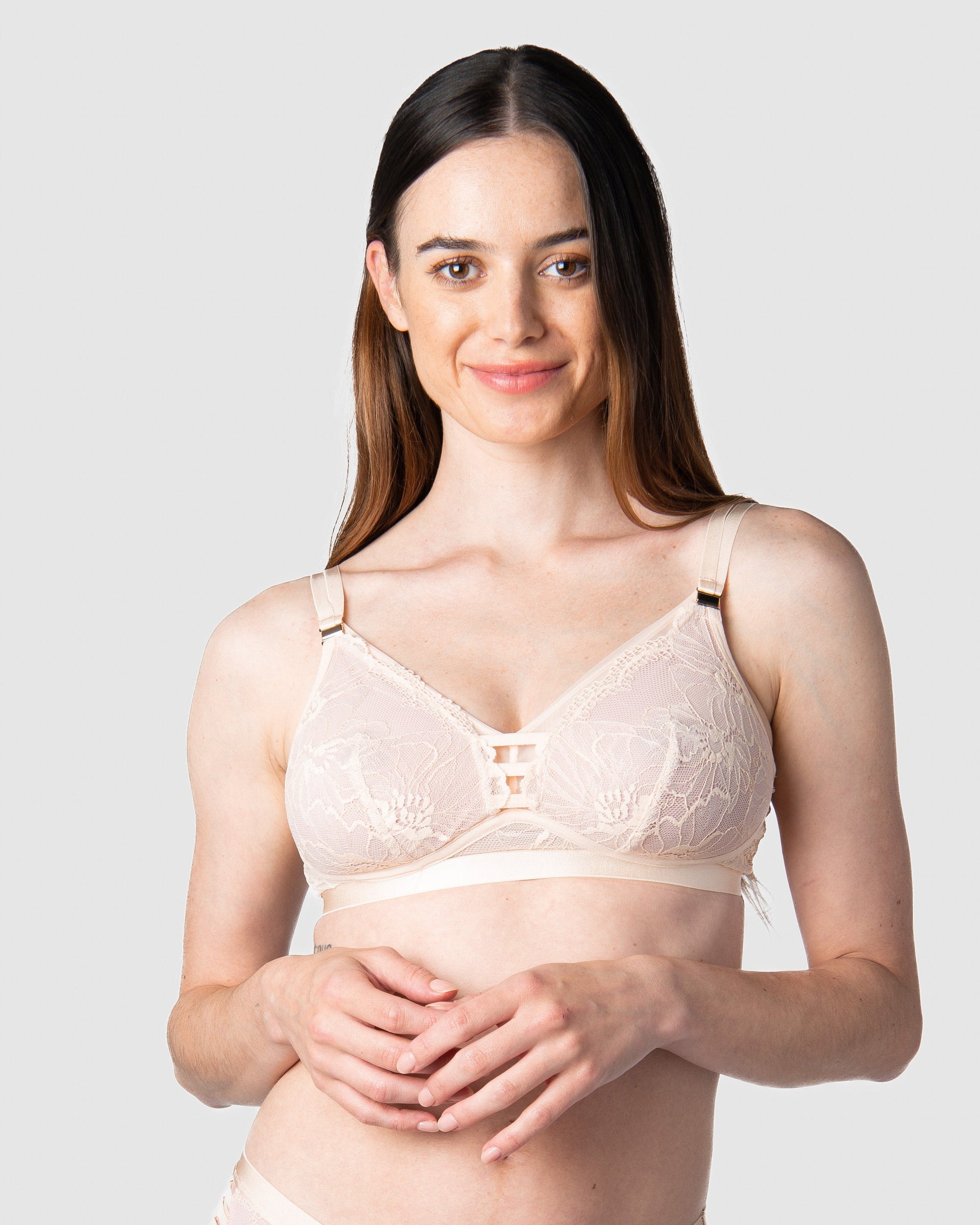 HOTMILK US TRUE LUXE CAMEO MULTI-FIT NURSING MATERNITY BRA - WIREFREE MATCHED WITH TRUE LUXE MATERNITY CAMEO BIKINI BRIEF